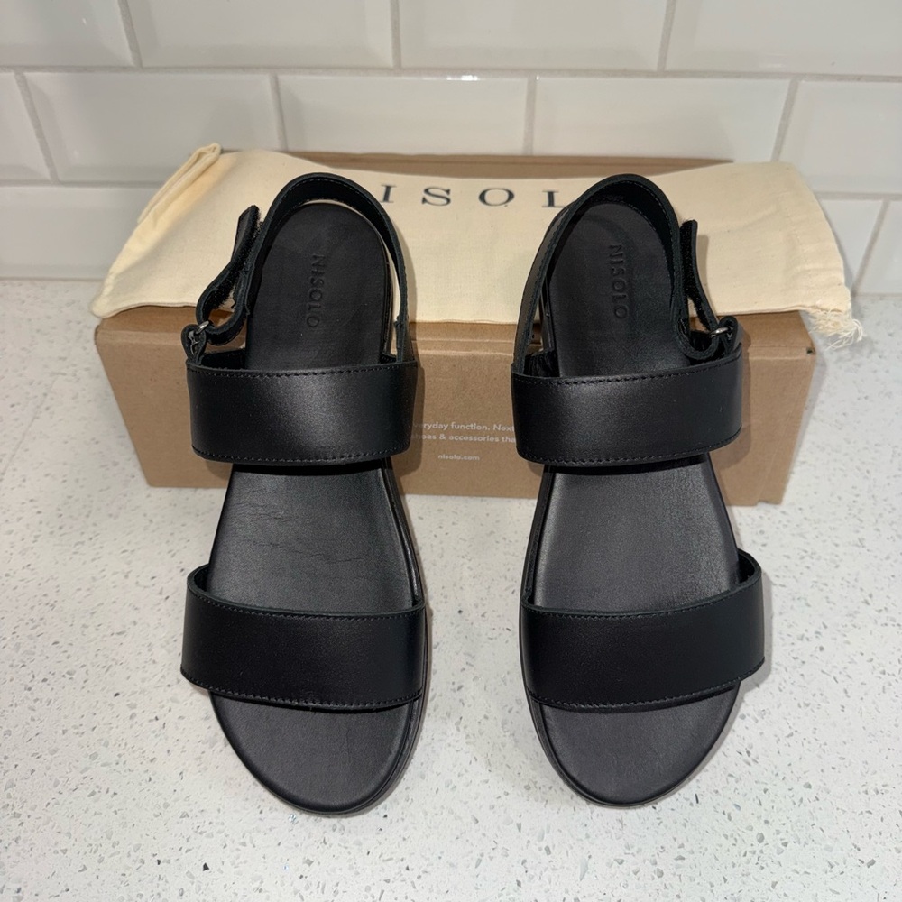 Black Leather Sandals by Nisolo